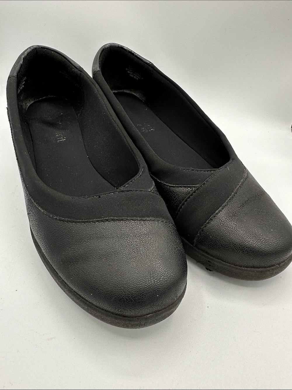 Easy Spirit e360 black wedge slip-on comfort dress shoes, size 7.5